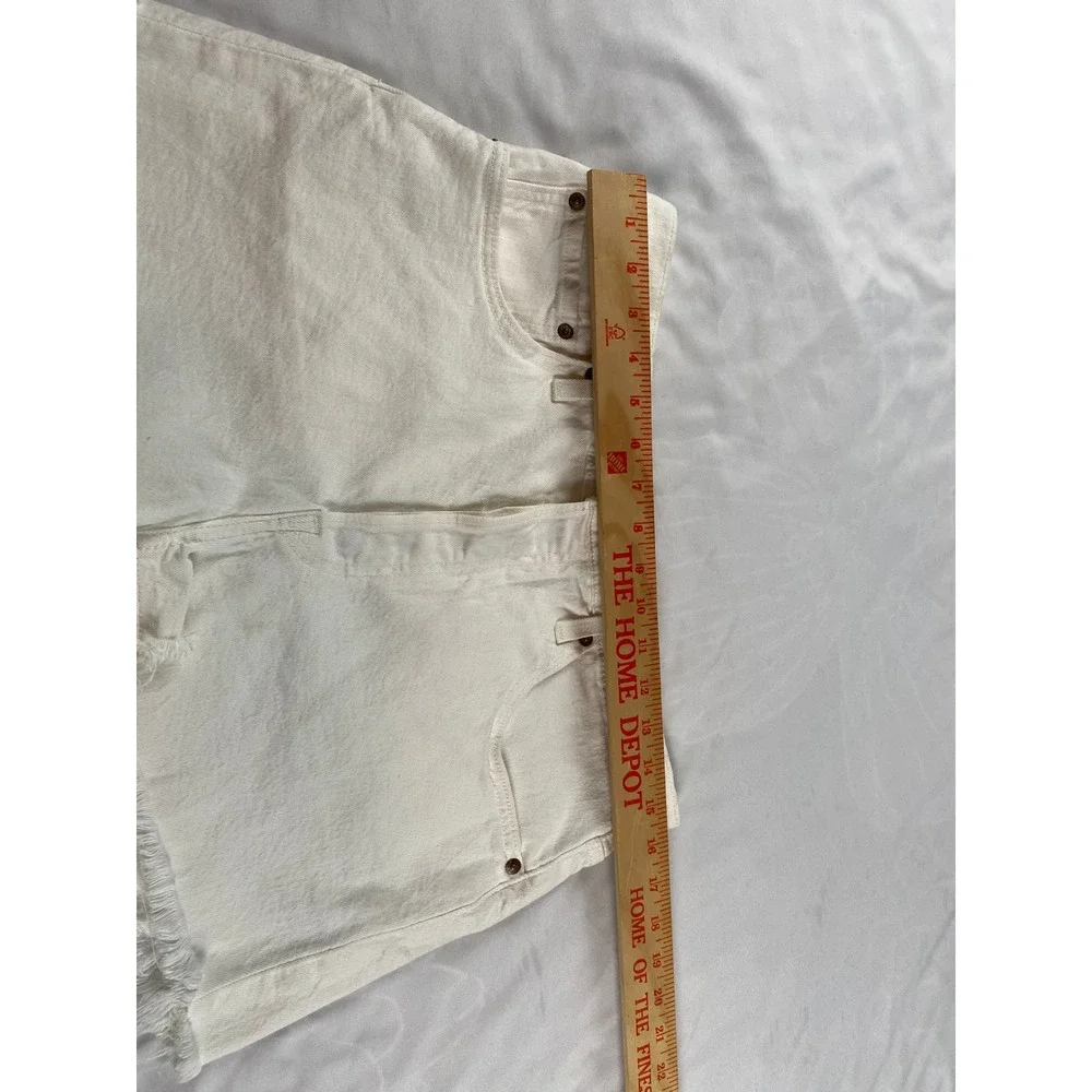 Levi's 501 Original Denim Shorts Womens 30 White Excellent Frayed Raw Hem Button